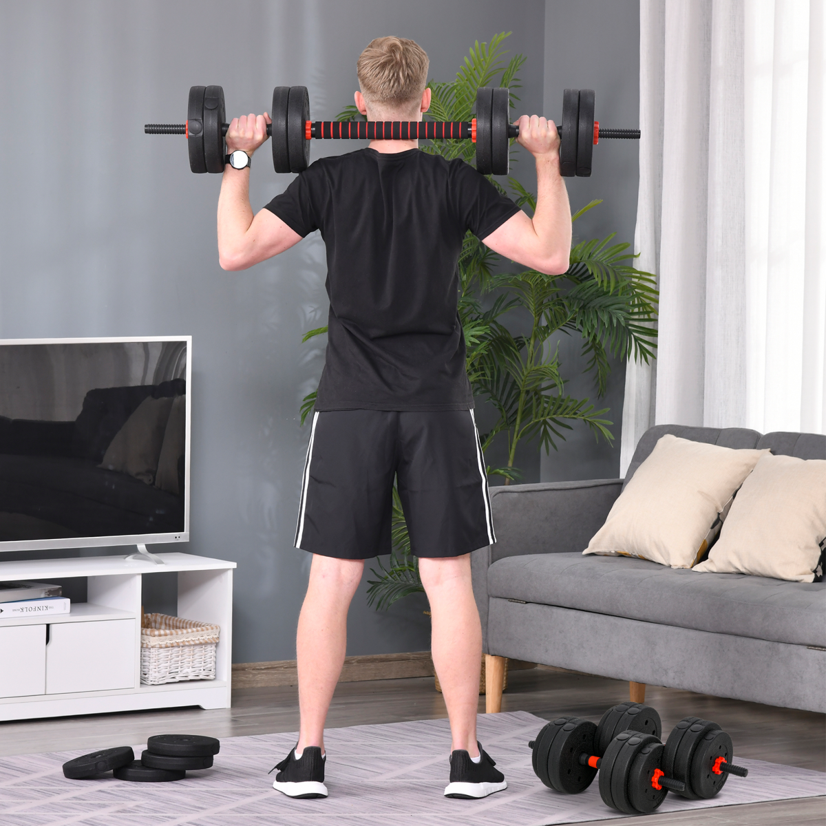 25 kg Adjustable Barbell & Dumbbell Set