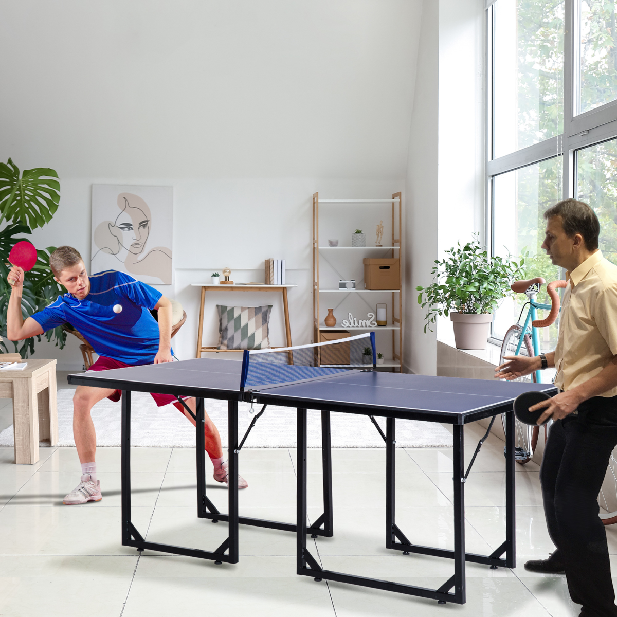 Foldable Table Tennis Table with Net