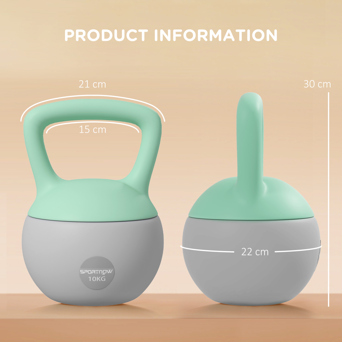 10 kg Soft Kettlebell – Grey & Green