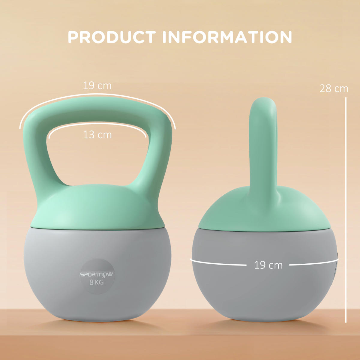 8 kg Soft Kettlebell – Grey & Green