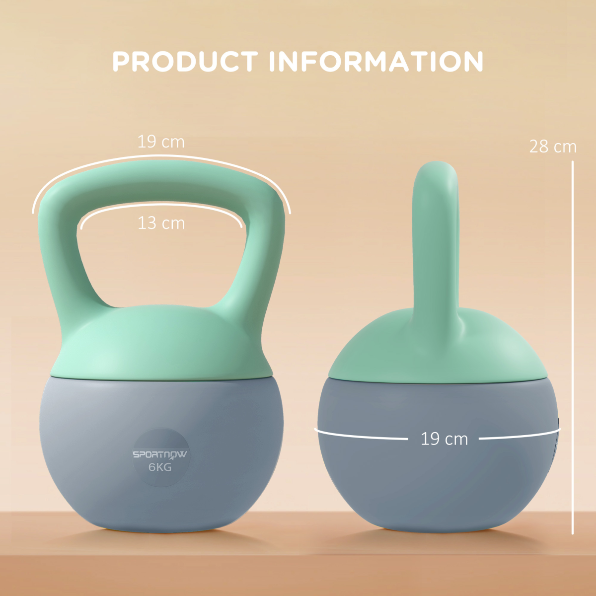 6 kg Soft Kettlebell – Grey & Green