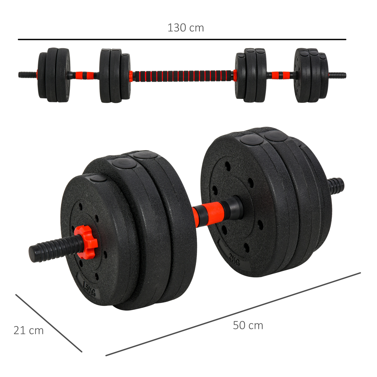25 kg Adjustable Barbell & Dumbbell Set