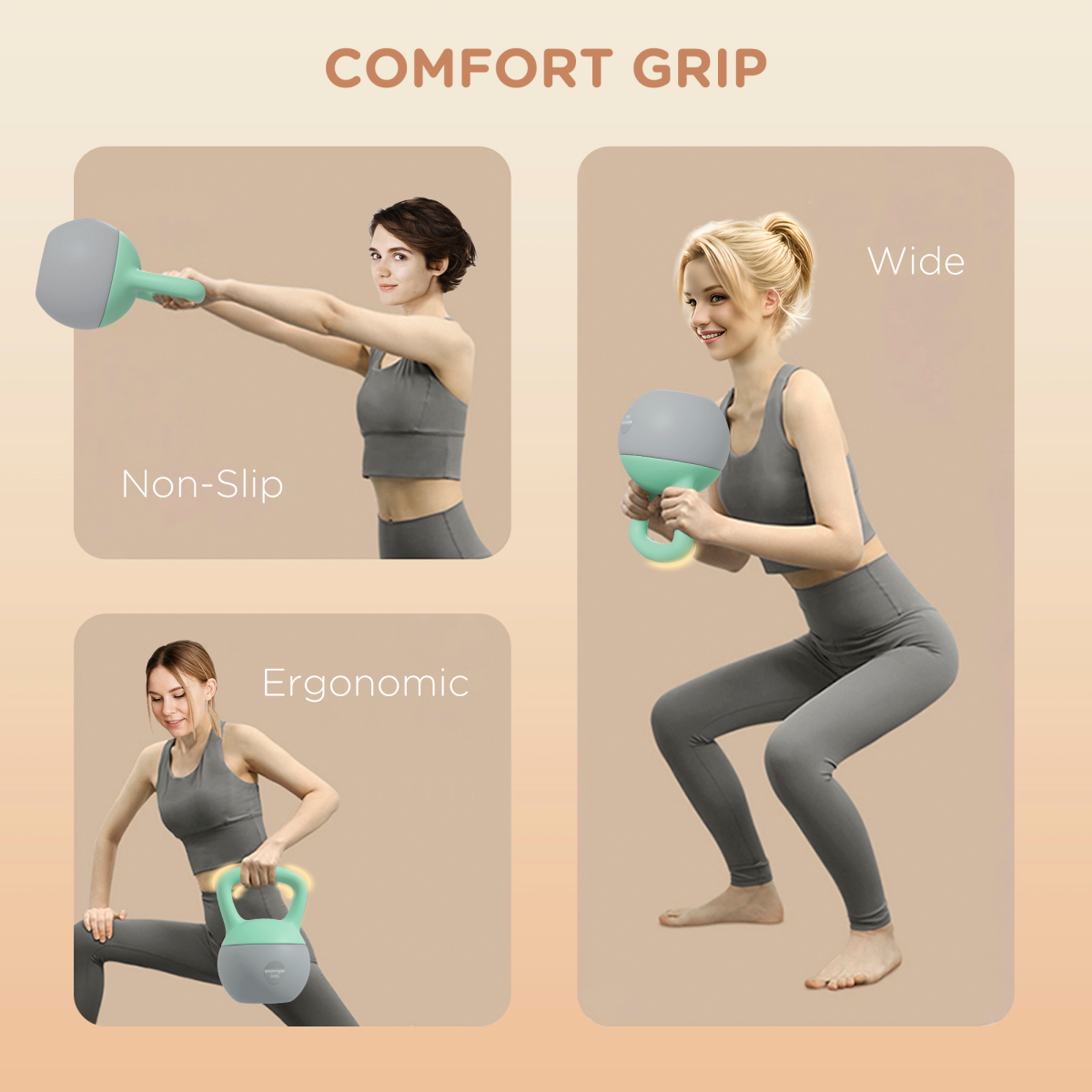 8 kg Soft Kettlebell – Grey & Green