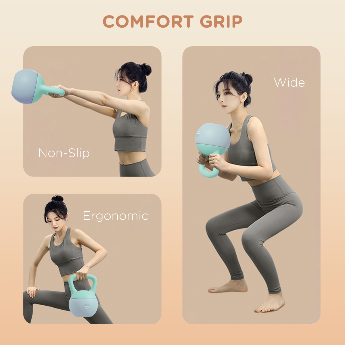 6 kg Soft Kettlebell – Grey & Green
