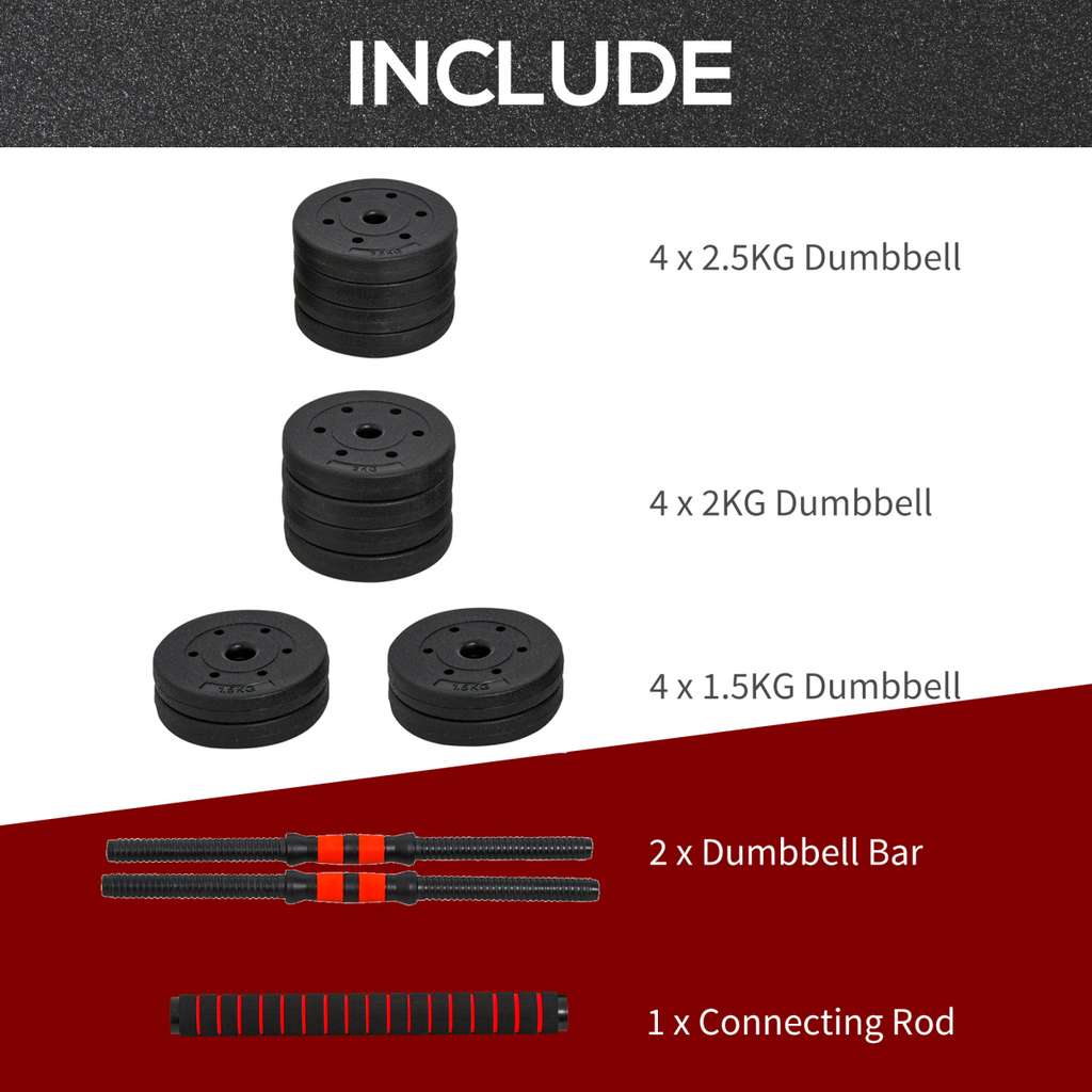 25 kg Adjustable Barbell & Dumbbell Set