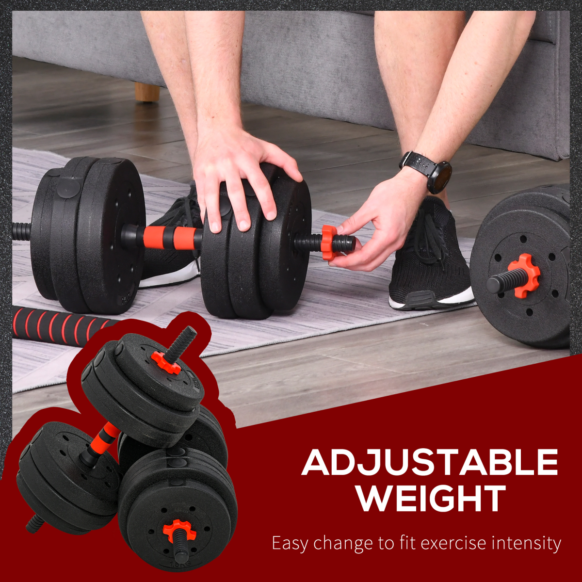 25 kg Adjustable Barbell & Dumbbell Set